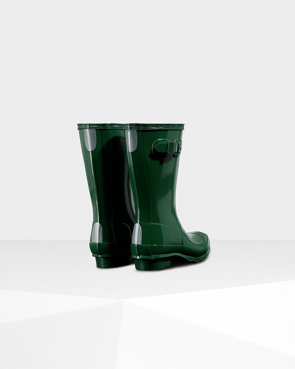 Hunter Original Big Gloss Rain Boots - Store Kids Green - NFALXR068